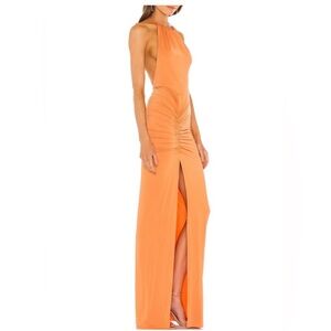 Michael Costello Orange Maxi Gown